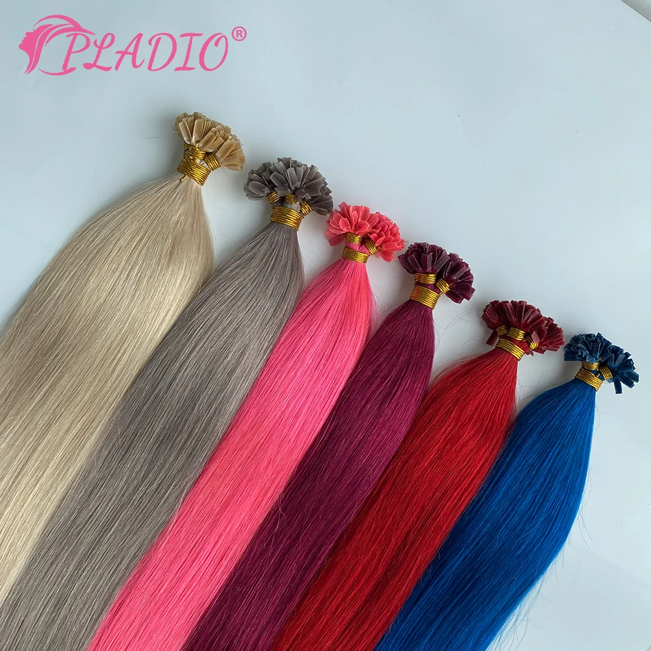 PLADIO V Tip Hair Extensions Human Hair 12\