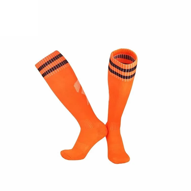 Football Socks  White Orange Blue Black  New Sports Socks Soccer Men Stocking Running Breathable Cotton Knee-High