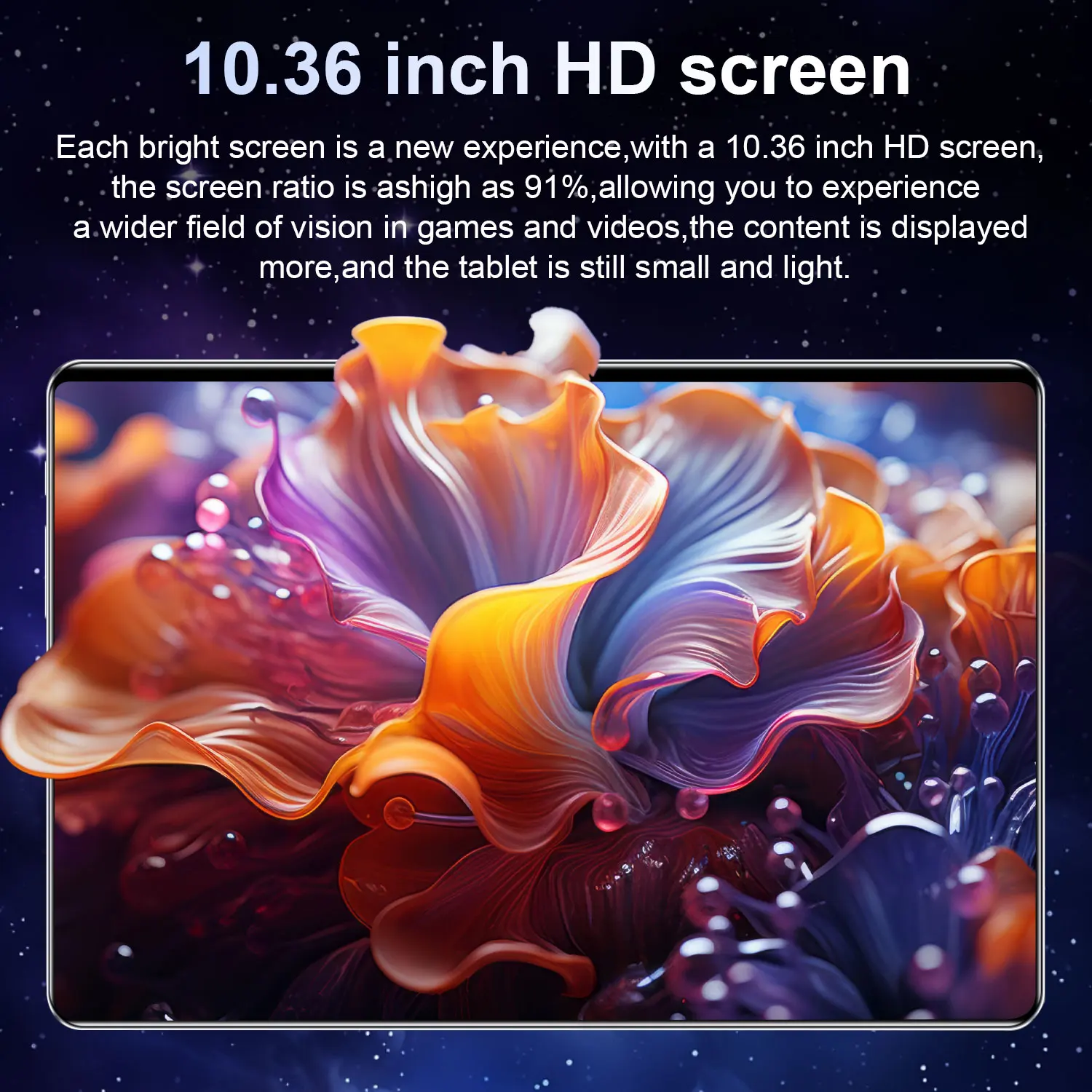 Tablet de 10.36 Pulgadas Android con Google Play, Cámaras Duales, Tablet PC de 10 Núcleos, Doble SIM, 5G, Android 13, Bluetooth, Wifi, 16GB + 1TB ROM 5