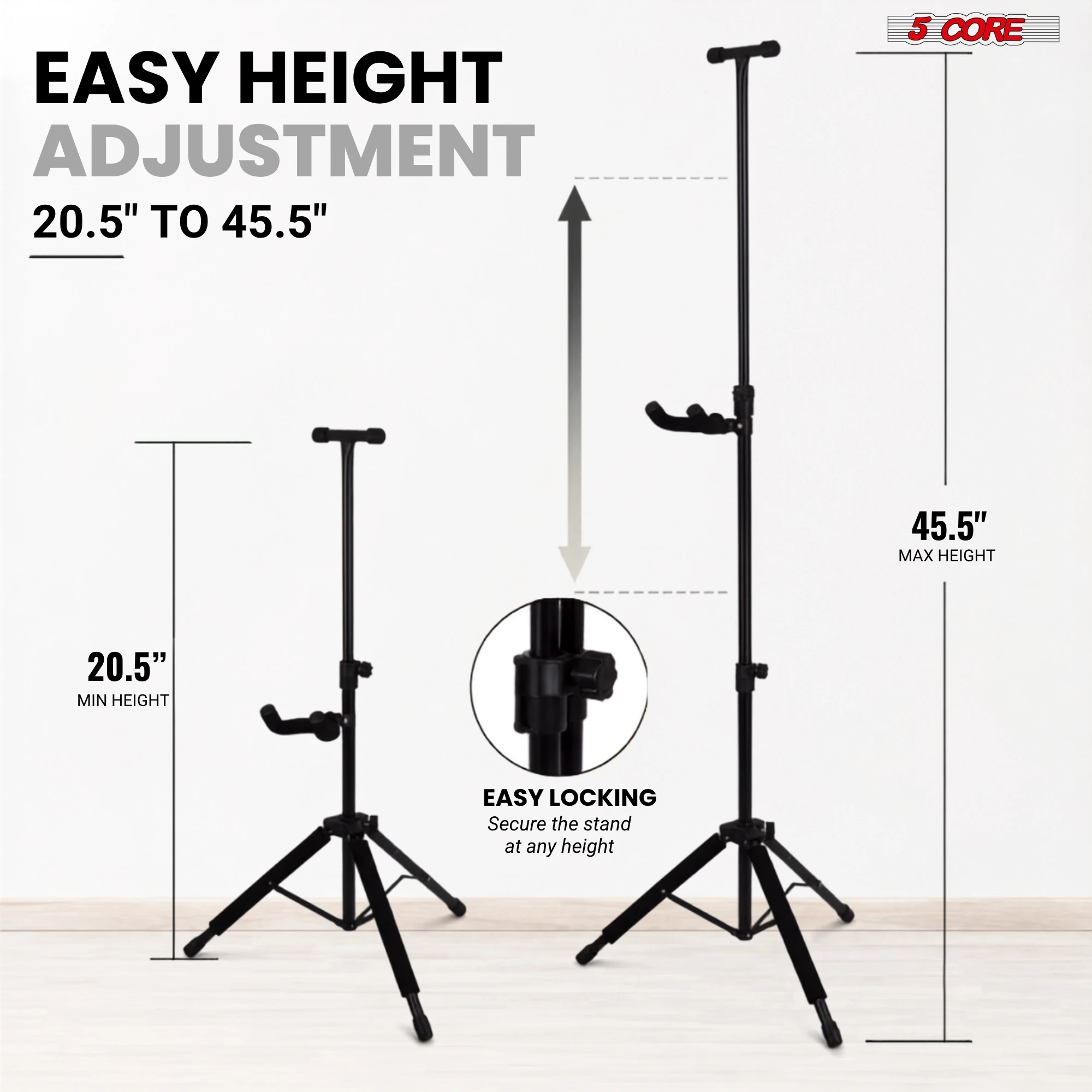 5 Core Violin Stand with Bow Holder Adjustable Heavy Duty Cello Banjo Mandolin Holder - view 2