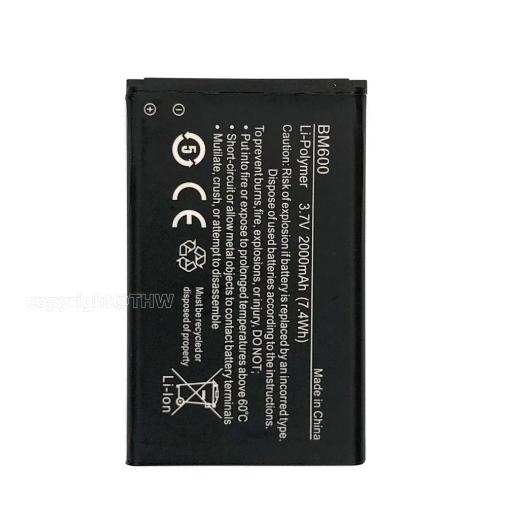 Original BM600 Replacement Battery for NUBIA WD660 6BT-R600A-0006 4G LTE Rechargeable Li-ion Battery 3.7V 7.4WH 2000mAh Batteria