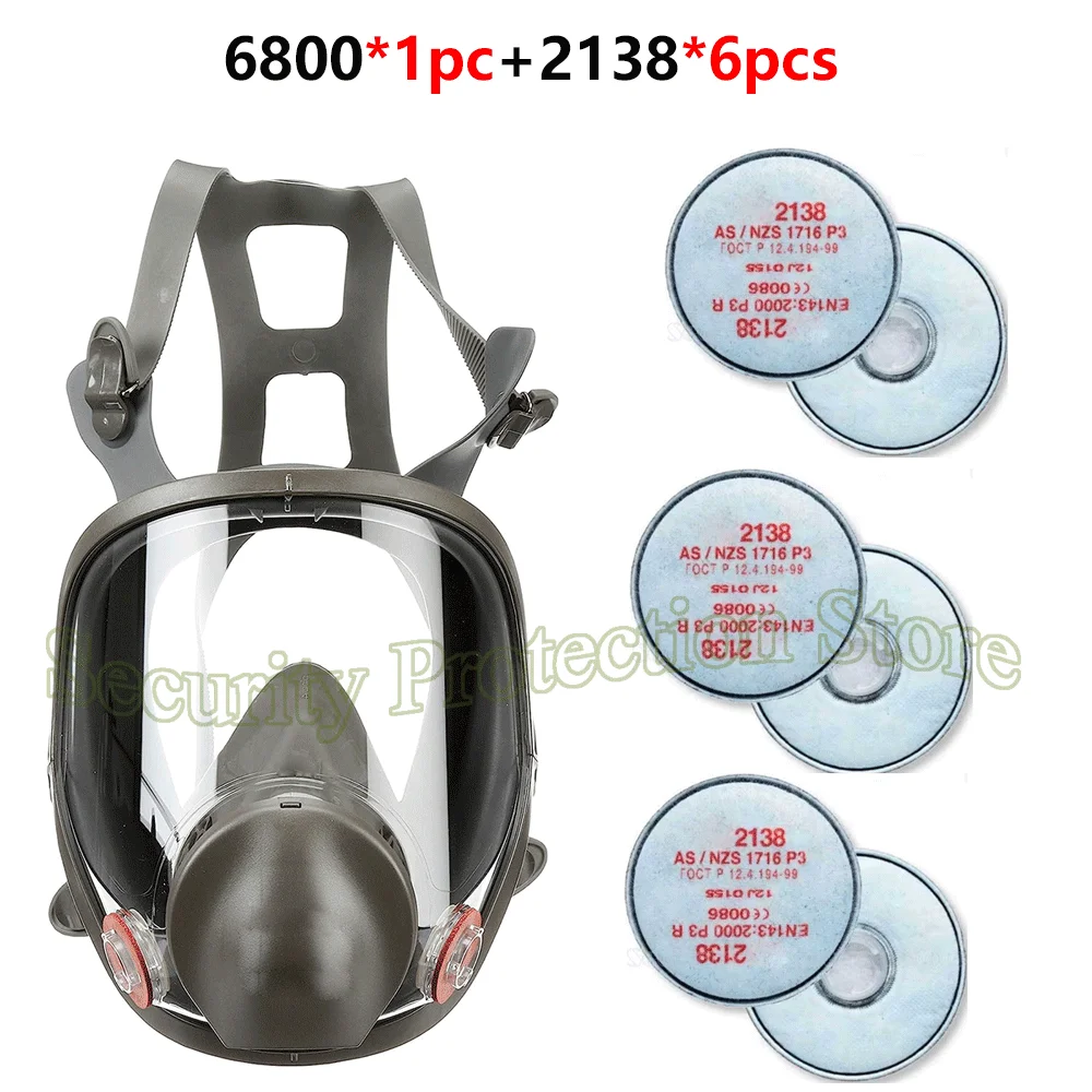 

Reusable Respirator Full Face Gas Cover 2138 Filter Organic Vapor Mask and Anti-fog for Painting Mechanical Polishing Welding
