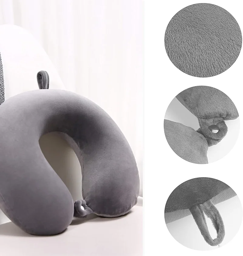 

Travel pillow neck pillow airplane travel car rest pillow home office travel neck pillow snap button with soft cover