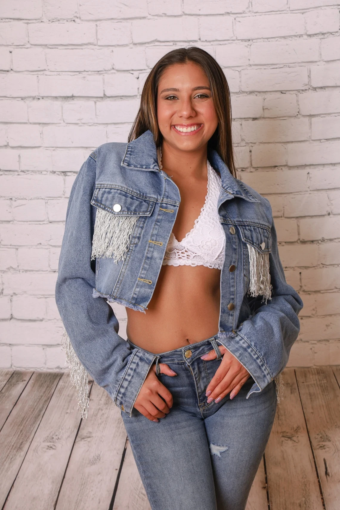 Denim Fringe Crop Jacket Bride Jean Mrs Personalized Wedding Bridal Engagement Gift Custom Bridal Party Jackets With Tassels