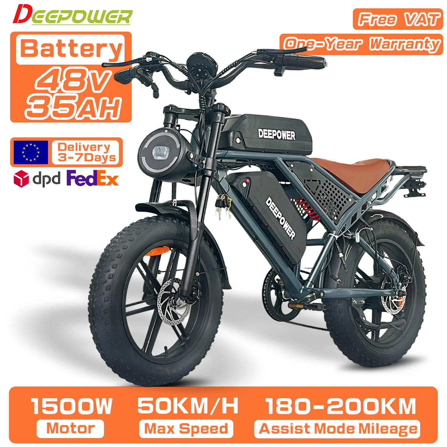DEEPOWER QS7 Off-Road Electric Bike for 110N·m High Torque Motor