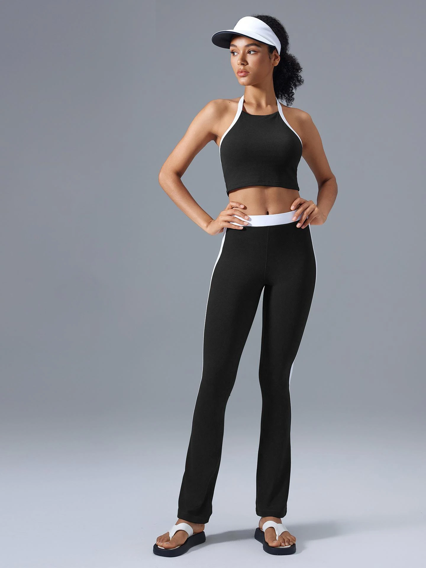 

Tala 2 Pieces Yoga Sets / Color Contrast Open Back High Support Sports Bra and High Waist Leggings
