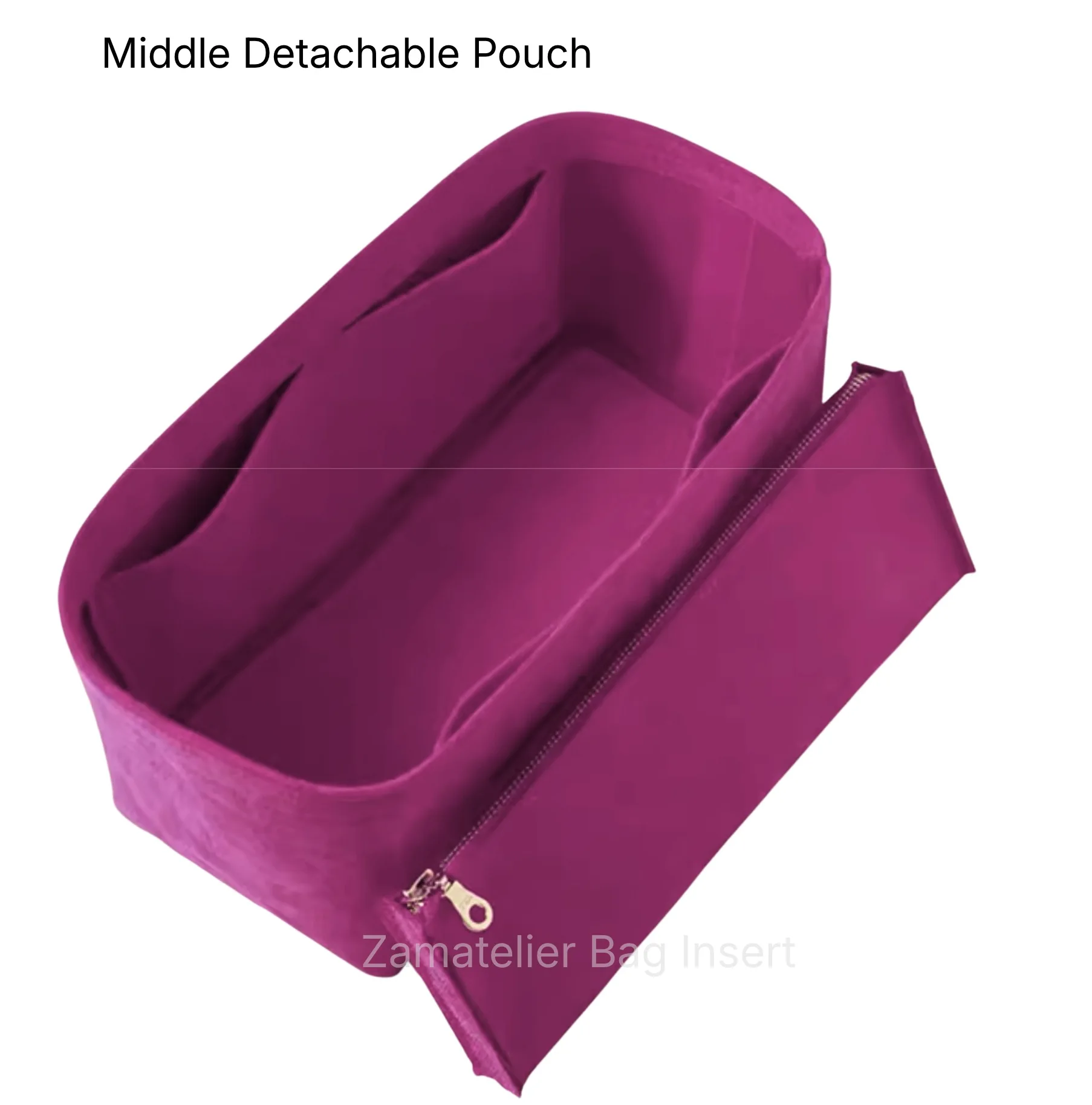 Fit for Picotin 18/22/26/31/, PM/MM/GM Bag Organizer Insert Purse Liner, Felt Purse with Zipper Middle Detachment Pouch Shaper