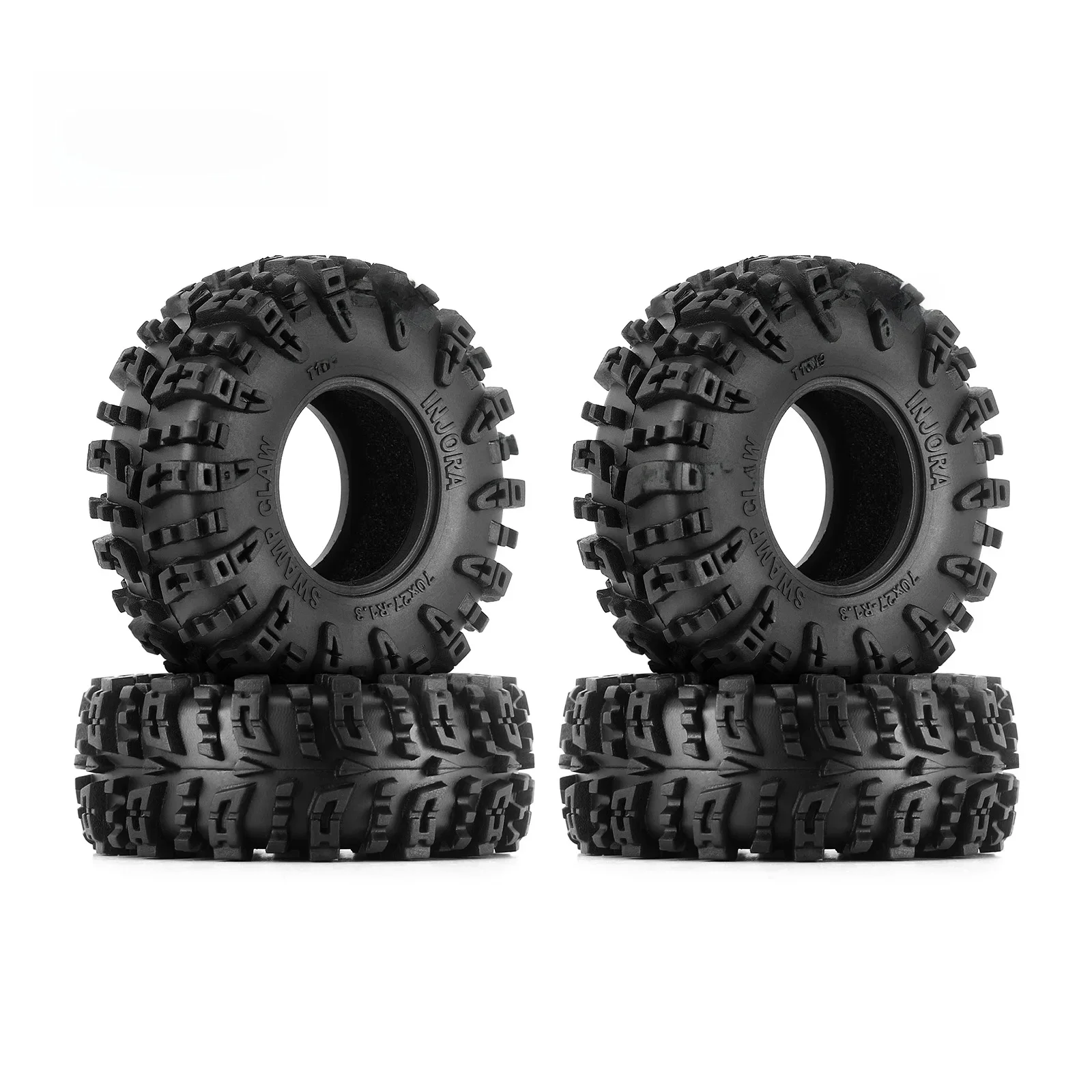 INJORA Swamp Claw 70*27mm S5 Terrain de boue 1.3 "pneus de roue pour 1/18 1/24 RC voiture sur chenilles (T1319)