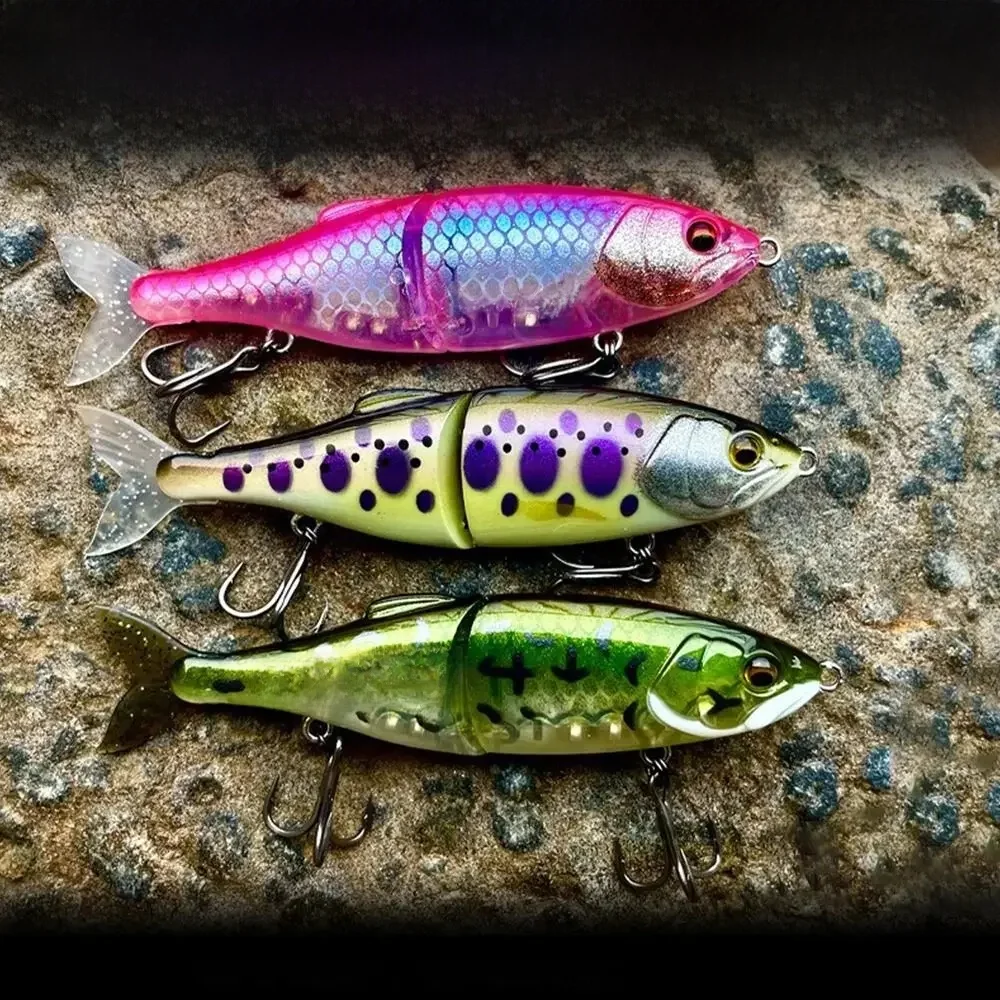 70mm 4.5g Mini truite dame Double articulation coulant Swimbait lent coulant crayon leurre longue coulée appât pour basse/brochet/eau douce