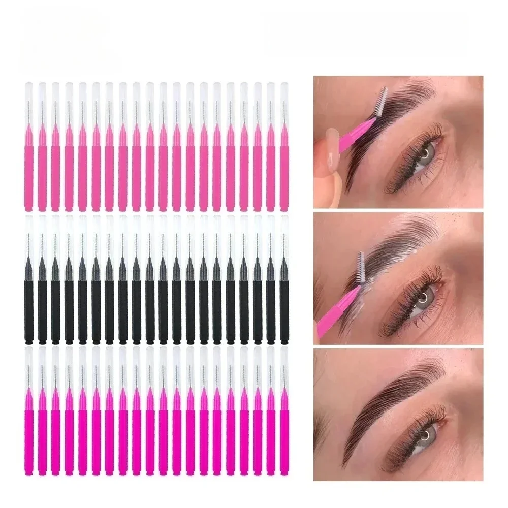 5/10/50PCS Mini Wenkbrauw Borstel Brow Perm Borstel Wegwerp Brow Lifting Borstels Buigbare Micro Wimper borstel Applicators Gereedschap - afbeelding 2