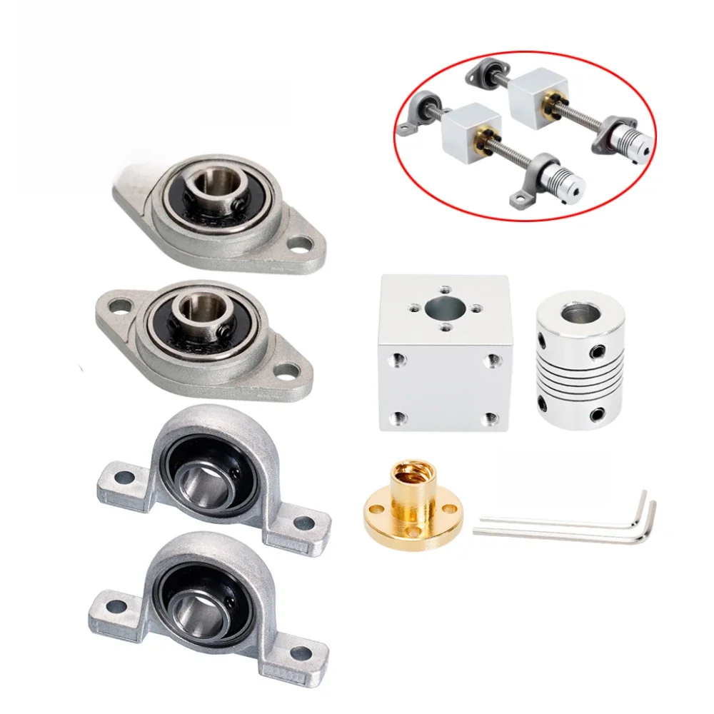 KINGROON T8 Śruba pociągowa Nakrętka Mocowanie Śruba pociągowa 8MM OD 8MM Skok 2MM T8 Nakrętka Konwersja Gniazdo Drukarka 3D Część T8 Nakrętki Wspornik Blok aluminiowy — zdjęcie produktu 7