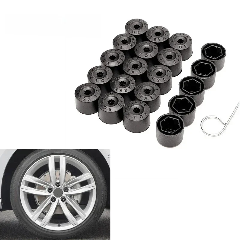 Vis de pneu automobile 17mm, accessoires de Protection extérieure, 20 pièces, couvercle de roue de voiture, écrou de moyeu, couvercle de boulon pour Volkswagen VW Golf MK4