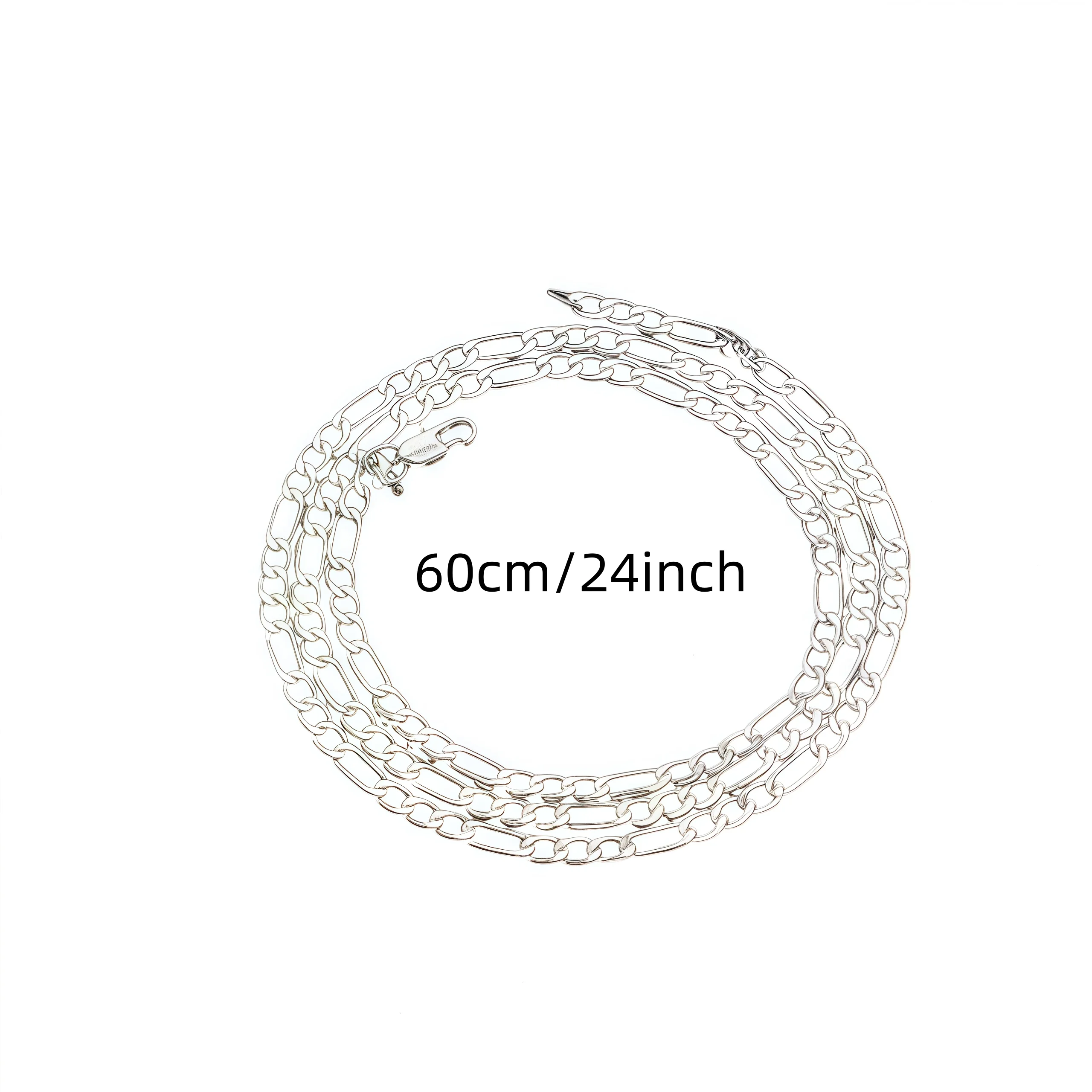 الذهبي 4mm فيجارو سلسلة قلادة للجنسين أزياء الهيب هوب الشرير نمط المجوهرات العصرية 60cm