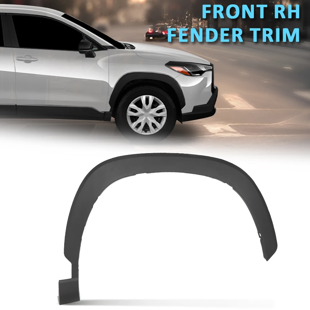 

Fender Flare Molding Trim Right Front Rh Fit for 2022-2024 Toyota Corolla Cross Black