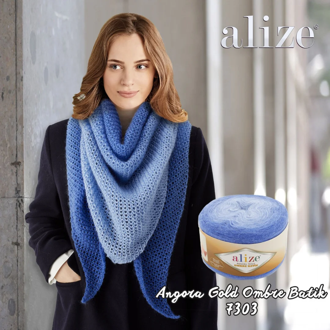 Alize Angora Gold Ombre Batik Cake Yarn for Knitting 150 Gr  825 M Crochet DIY Knitwear Shawl Dress Skirt Sweater Cardigan