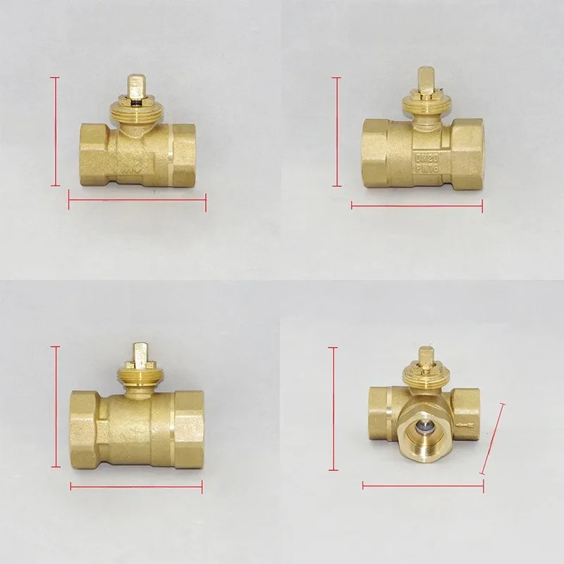 Vanne à Bille en Laiton Dégradé, Actionneur Électrique à 3 Fils, AC220V, 3 Voies/2 Voies, Chr15, Chr20, Chr25, Chr32, Chr40, Sans Actionneur