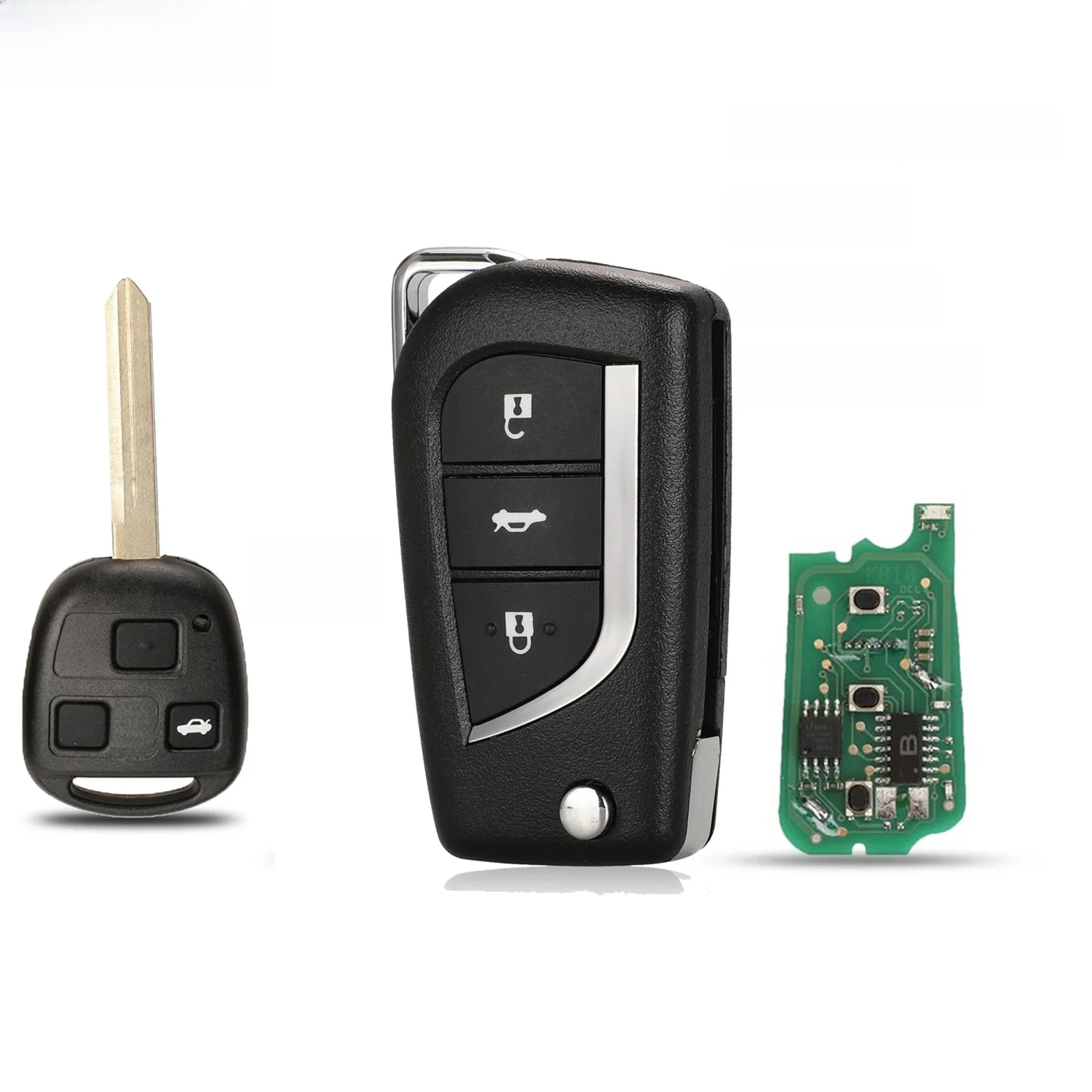 Jingyuqin Upgrade zdalny klucz samochodowy 434Mhz toy47 4d66 Chip dla Toyota Yaris Avensis Corolla Carina itp. kontrola P/N:89071-05010... — zdjęcie 2
