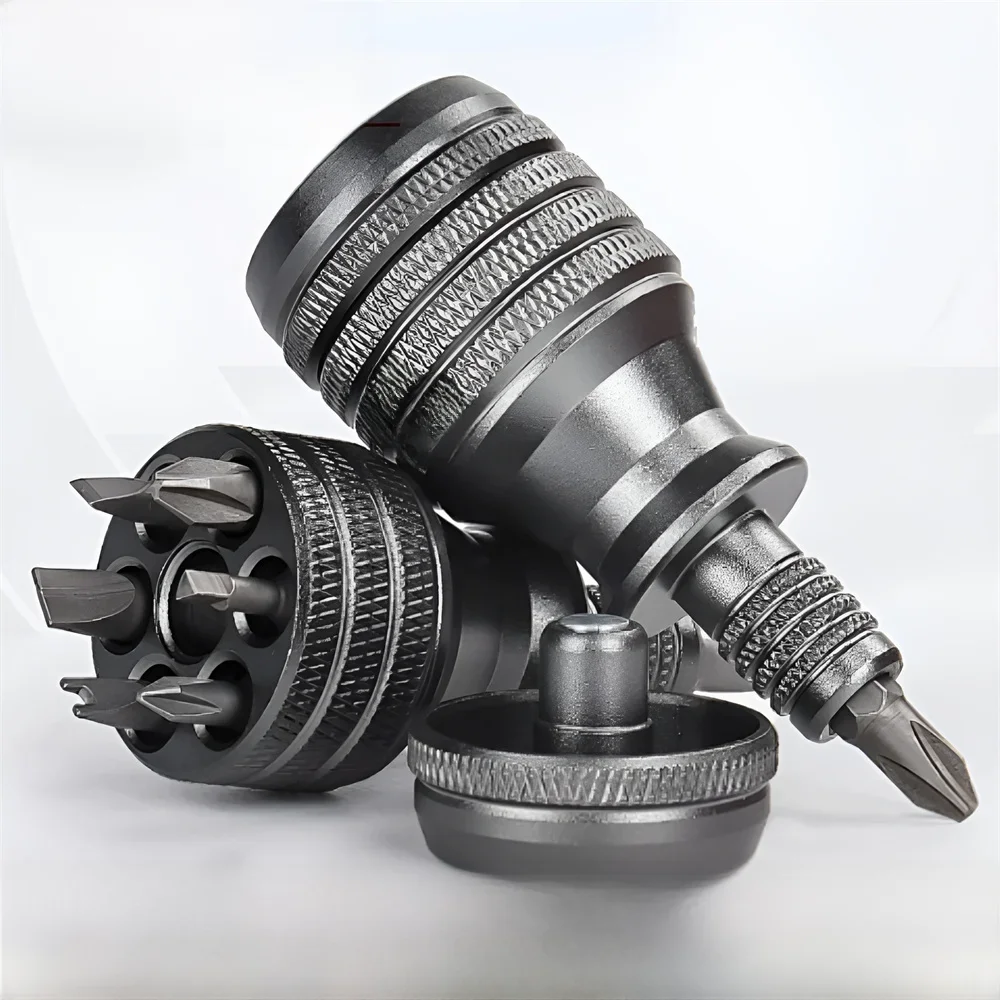 Mini śrubokręt Śrubokręty tytanowe 1/4 cala Śrubokręt magnetyczny 7 w 1 Wiertło ze stali stopowej S2 Narzędzie ręczne do naprawy EDC — zdjęcie 2
