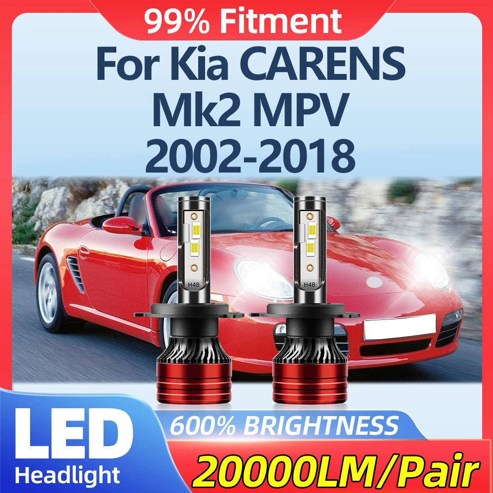 20000LM Canbus LED Headlight Bulbs 120W Car Headlamps 12V 6000K White For Kia CARENS Mk2 MPV 2002-2013 2014 2015 2016 2017 2018