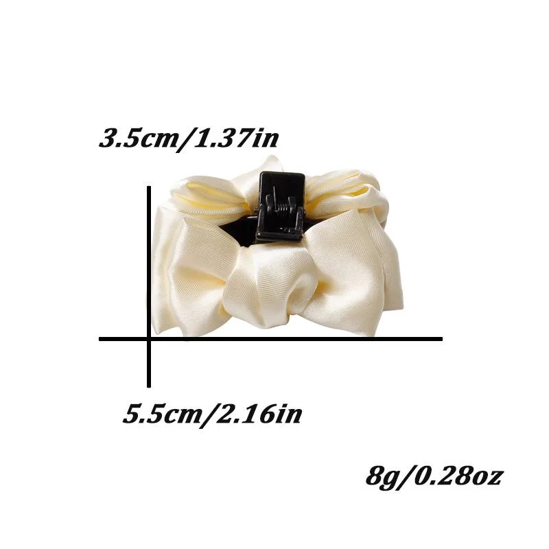1/2pcs Black White Fabric Bow Small Hairclip Claw for Women Elegant Daily Wear Side Clip Fashion Girl Sharkclip Hair Accessories view 2
