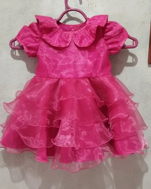 Summer New Cute Full of Love Short Sleeved Cotton Dress for Girls Korean Back Bow Dress Suitable for 0-3 Year Old Babies photo review