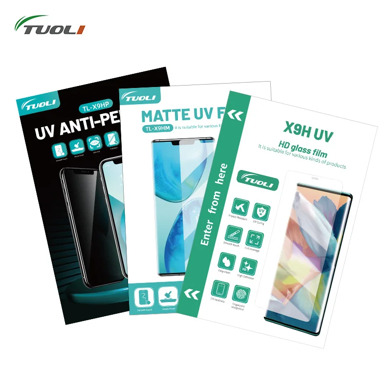 

TUOLI X9H Tempered Glass Uv Protector For iphone 14 13 12 Pro Max Samsung Huawei Mobile Phone Curved Screen Film for TL168 TL568