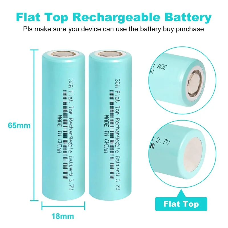 Lot 2-50Pcs 2600mAh 18650 3.7V Li-ion Rechargeable Batteries 30A Flat Top Lithium Battery for LED Flashlight Headlamp