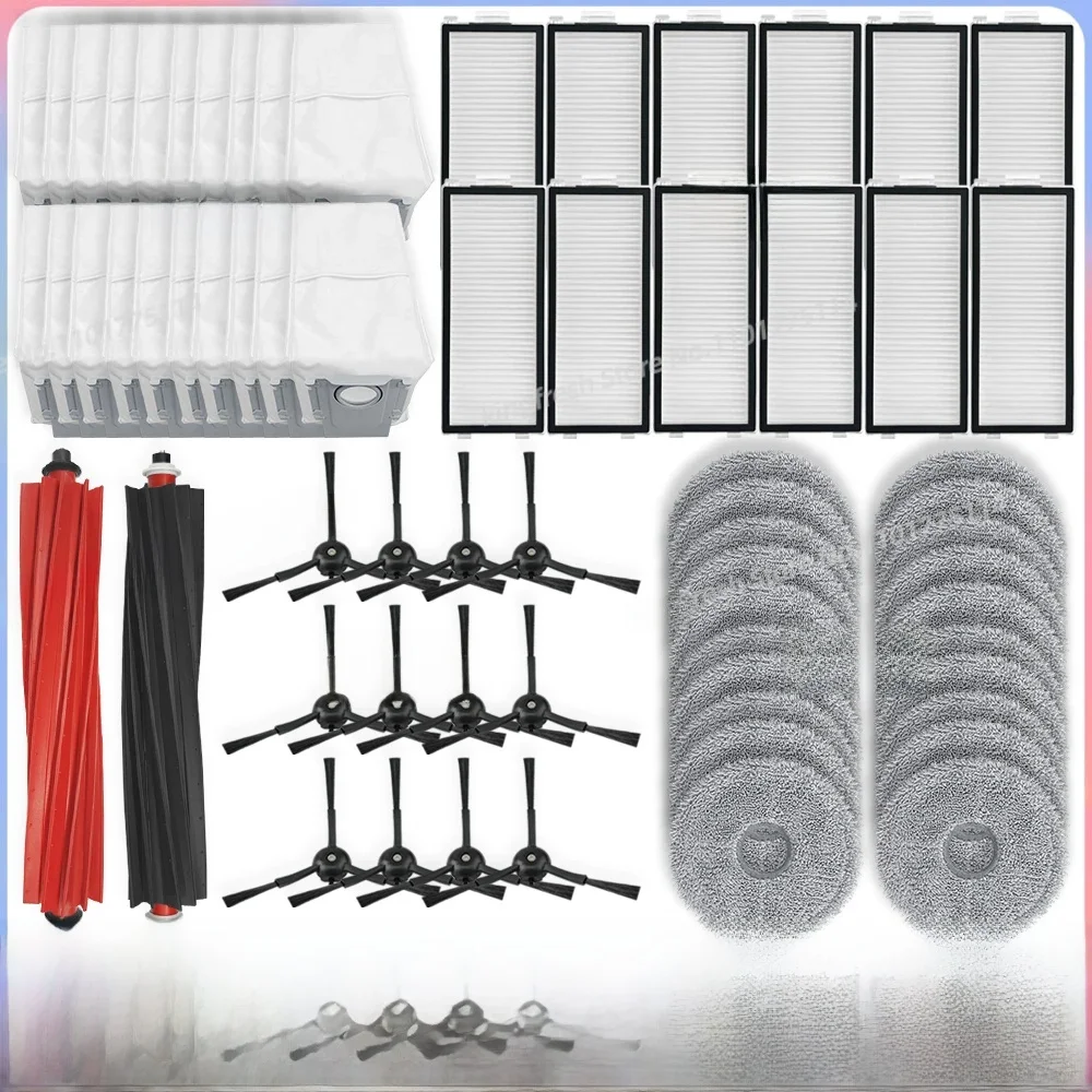 Pièces de rechange pour aspirateur Roborock Qrevo Slim), rouleau principal, brosse latérale, filtre Hepa, tissu de vadrouille, sac à poussière, accessoires