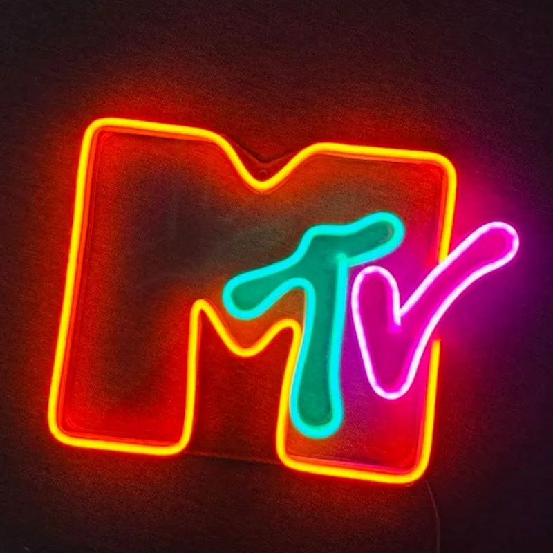 MTV Music Acrylic Neon Signs MTV LED Neon Light Wall Decoration Music Neon Sign Gaming Room