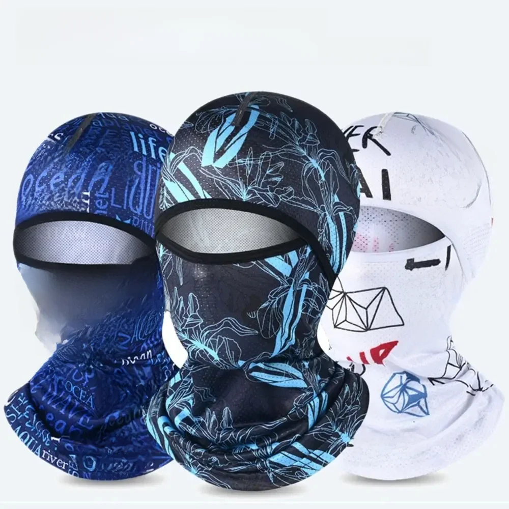 AliExpress NONE Summer Cool Balaclava Ice Silk Cycling Full Face Cap Sun Anti-UV Protection Sports Face Cover Headwear Bike Motorcycle Men's Hat