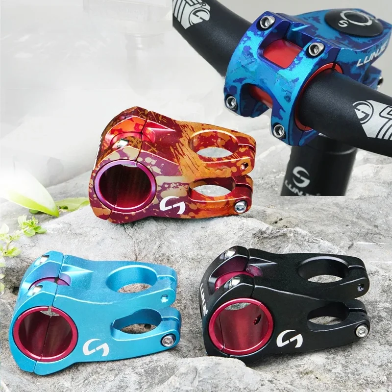 AliExpress LUNJE MTB Road Bike Stem 31.8x45/50mm High Strength Short Handlebar Stem CNC Aluminum Alloy Bicycle Bridge Racing Downhill Bike Parts