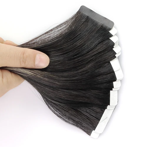 Imagen 2 del producto Moresoo-Cinta en extensiones de cabello humano, 100% cabello Real Remy, cabello brasileño, 14-24 pulgadas, adhesivos naturales rectos, cinta en extensiones extensiones de cabello humano extensiones de cabello natural