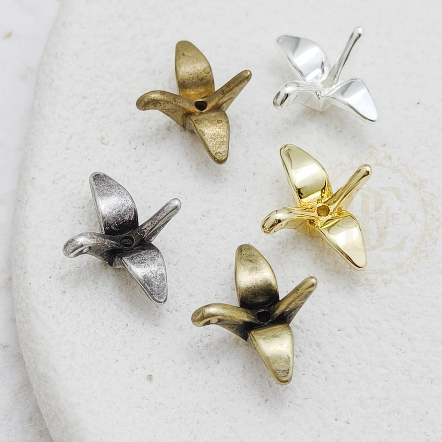 DIY Supply-Premium Plated Casted Brass Spacer - Origami Crane 9.5x12mm (4925C-9)