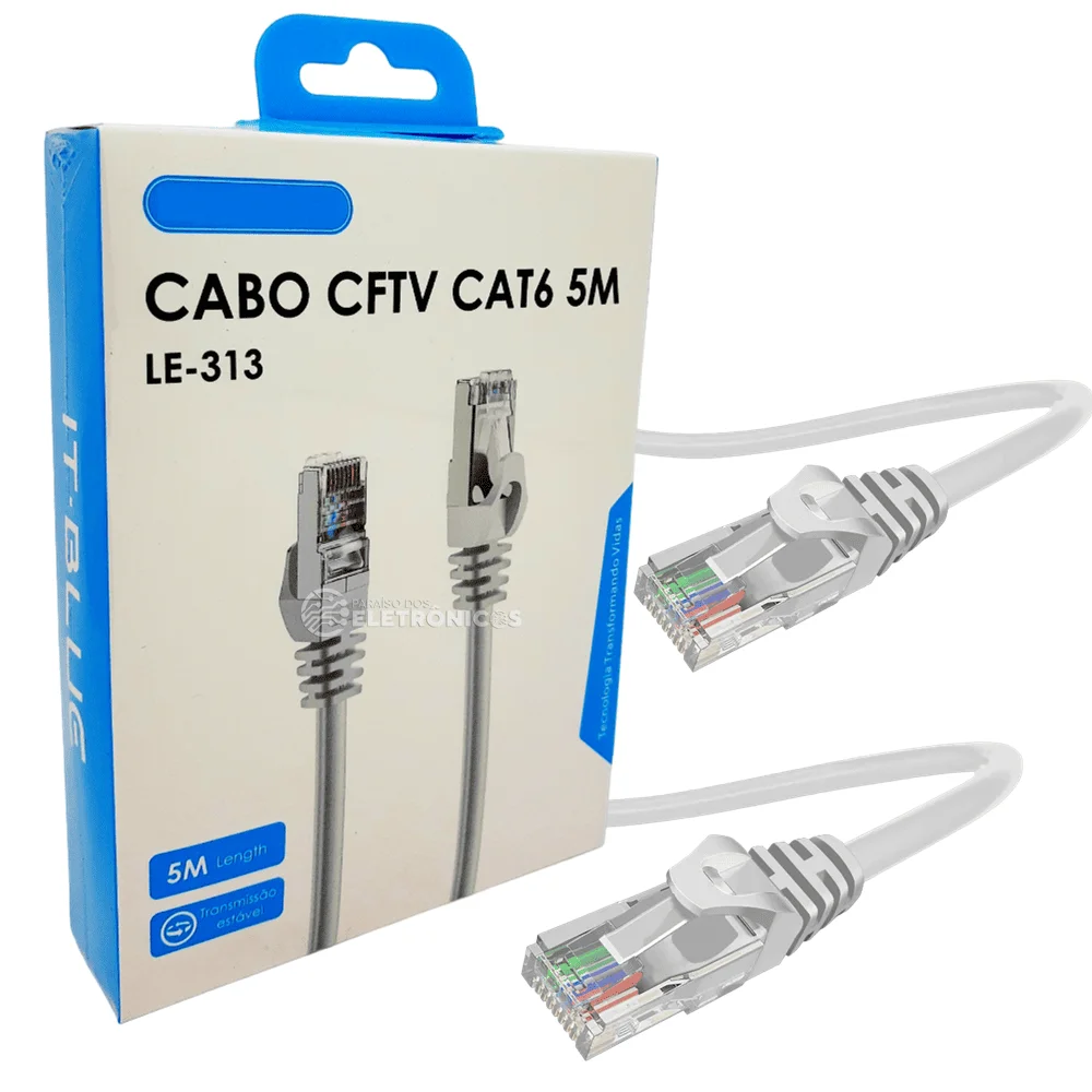 RJ45 CCTV CAT6 Network Cable With 5 Meters LE313 Gold Plated Connector