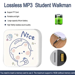 Mini Cartoon Pattern Music MP3 Player Student Sports Running Music Walkman with USB Cable + Headphones