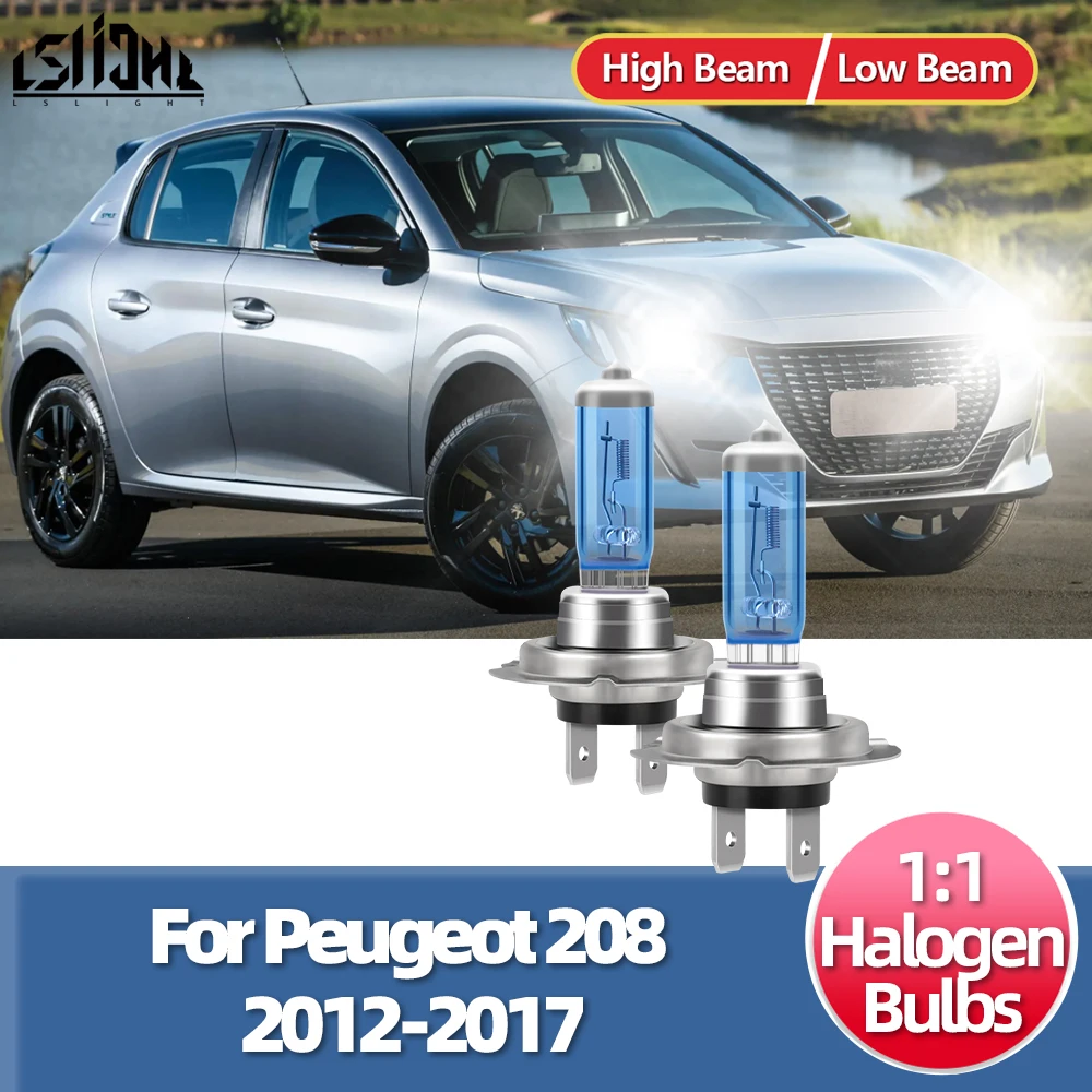 

LSlight For Peugeot 208 2012 2013 2014 2015 2016 2017 Car Halogen Headlights 100W Auto Bulb 6000K Ultra Bright White Headlamps