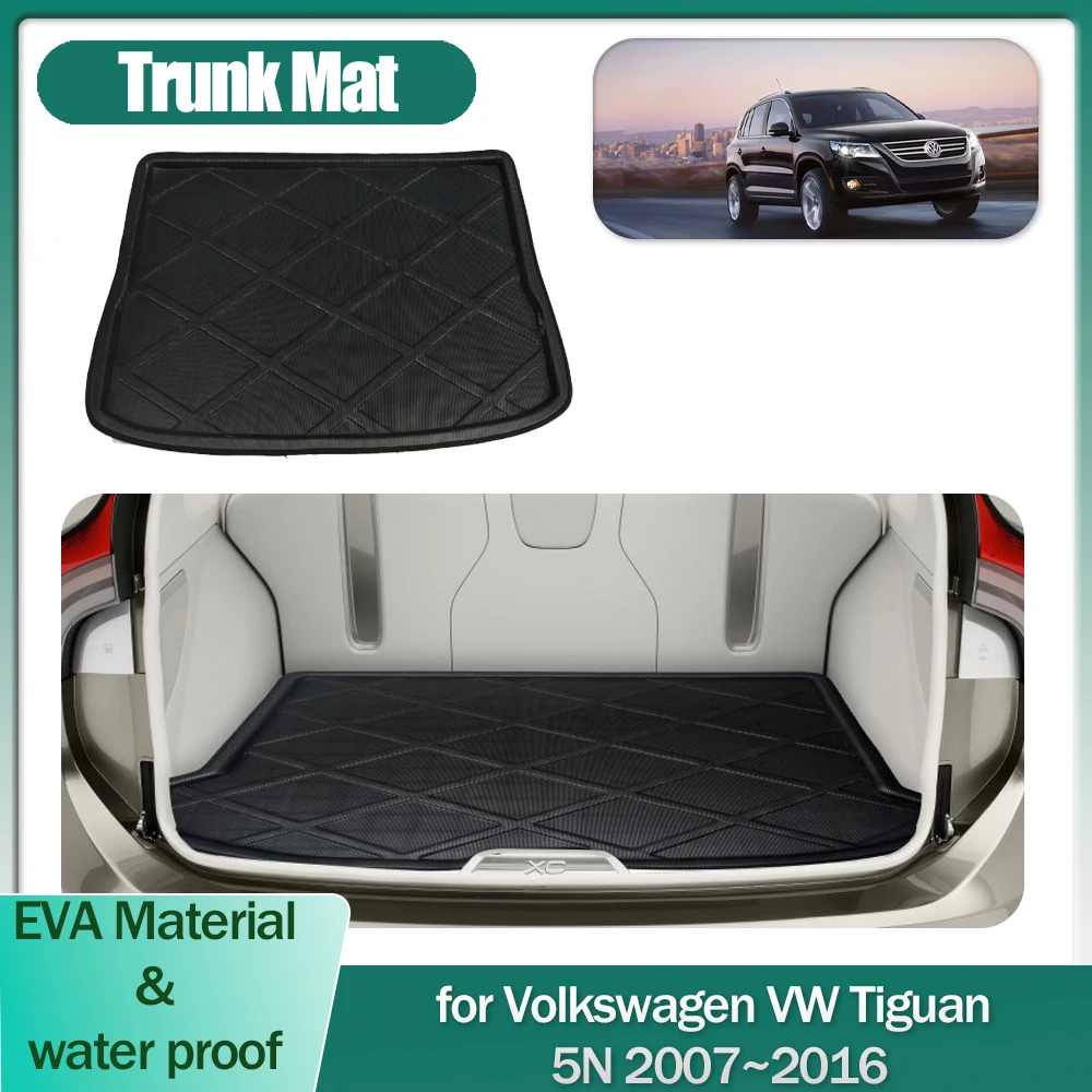 

Коврик для багажника автомобиля Volkswagen VW Tiguan 5N 2007 ~ 2016 2008, 2009 2010 2011 2012 2013 2014 2015 подкладка для багажника, напольный ковер для грузового автомобиля, водонепроницаемый коврик, аксессуары