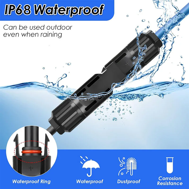 10/200 Paar Solarstecker-Set, IP68 Solarpanel Solarstecker PV-Stecker 1000 W Solarpanel-Kabelstecker, Solarstecker