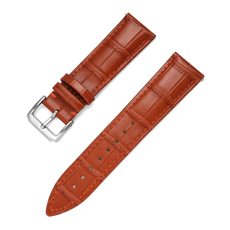 High Quality Top Grain Cowhide  Hand Stitched Leather Watch Strap 14 16 18 19mm20mm21mm22mm for Omega for Seiko Watch Band