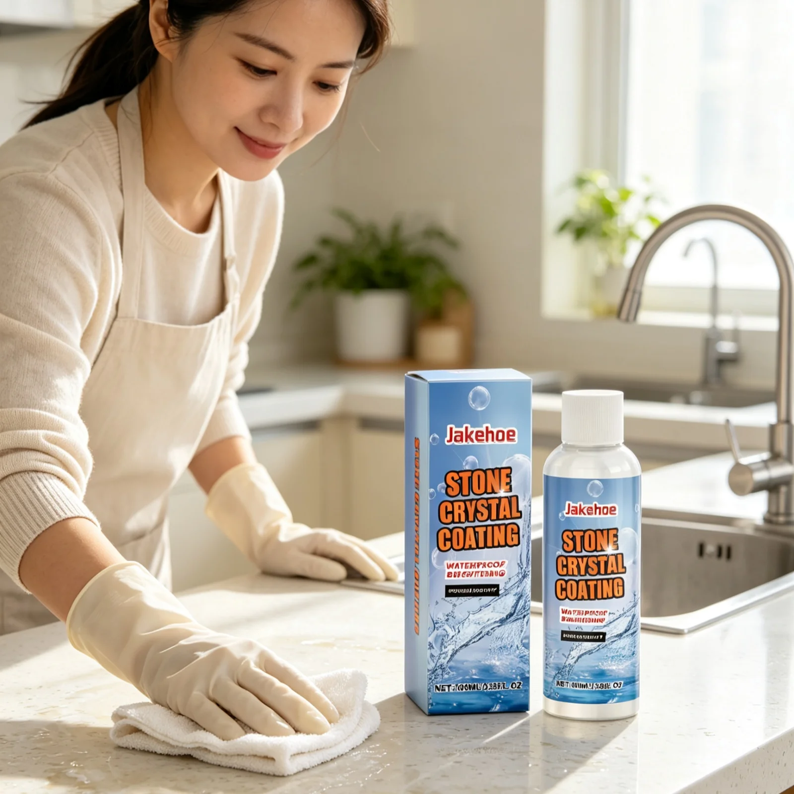 Jakehoe Stone Coating Agent Remove Water Stains Preventing Fading Restore Stone Luster Smoothing Surface Stone Polishing Liquid