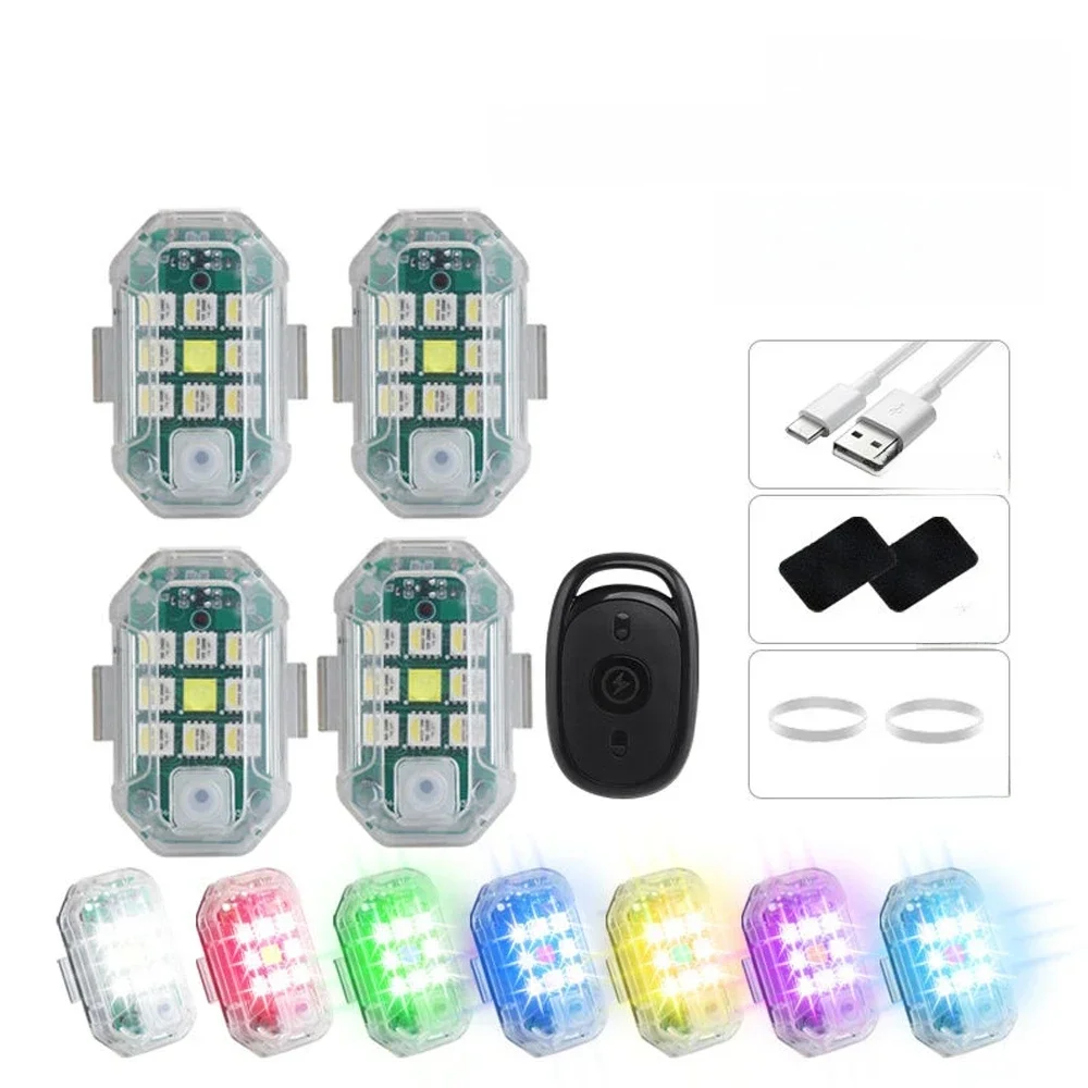 AliExpress Wireless Remote Control LED Aircraft Strobe Light for Car Auto Motorcycle Bike Drone Scooter Anti-collision Flash Warning Lamp