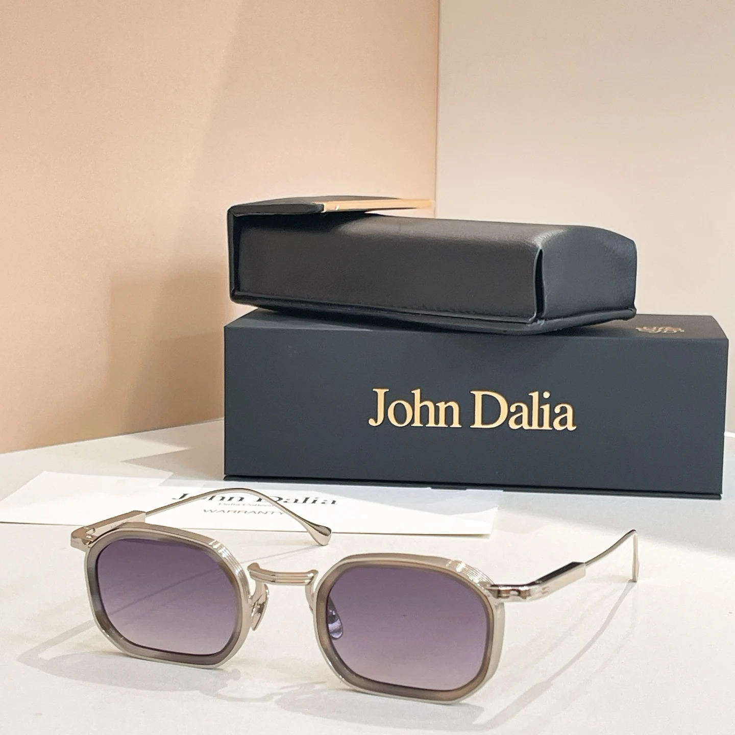 Voor JOHN DALIA JD SAMUEL Top Hoge Kwaliteit Zonnebrillen voor Heren Legering+Acetaat Montuur Modieus Design Zonnebrillen voor Dames met doos