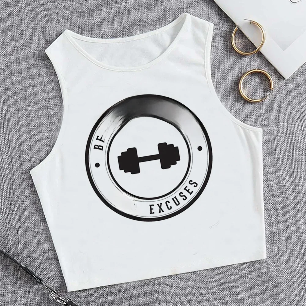 Crossfit Fitness tank top estetyczny gotycki cyber y2k crop top damski gotycki hippie yk2 manga przycięta koszulka — zdjęcie 2