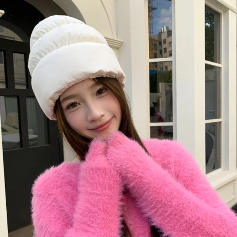 Winter fashion casual simple fleece-lined thickened warm and cold-proof balaclava hat with zipper convertible into a down hat.