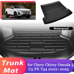 Car Trunk Mat for Chery Chirey Omoda 5 E5 C5 T34 Fownix FX 2023~2025 Luggage Waterproof Cargo Boot Pad Liner Cover Accessories