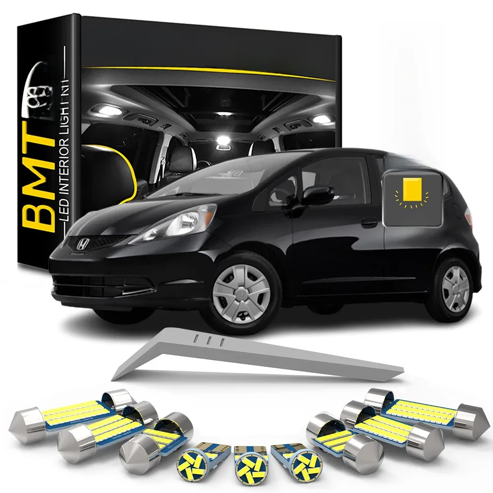BMTxms 9 szt. Canbus do Honda Jazz Fit MK2 2 II 2009 2010 2011 2012 2013 2014 Samochodowe LED Lampki Wewnętrzne Oświetlenie Czytania Bagażnika — zdjęcie 2