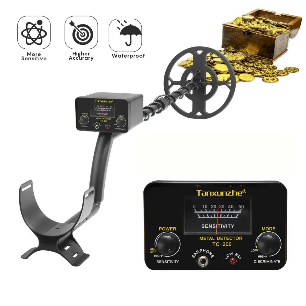 TC-200 Upgrade Metal Detector Underground Wire Iron Metal Gold Detector Adjustable Tracker for Treasure Search New