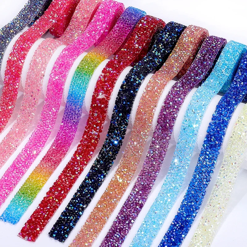 DUCTYSTAL 10/15mm strass perlé garniture résine strass ruban correcteur fer sur chaîne pour bricolage vêtement, chaussures, décor de robe