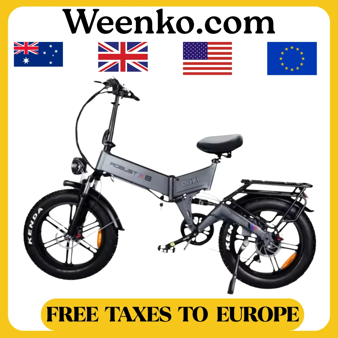 

EU Warehouse 48V Electric Bike 1000W Fatbike Electric Mountain Folding Bike Full Suspension Ebike