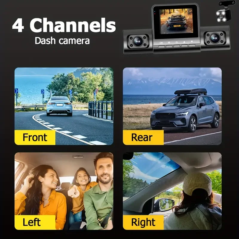 BEPOCAM 4-Linsen-Dashcam 1080P Full HD Auto-DVR Weitwinkel Eingebautes WLAN Kamera mit Schleifenaufnahme IPS-Bildschirm Nachtsicht G-Sensor – Detail 2
